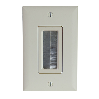 Product image for On-Q WP1014-LA-V1 Cable Access Wall Plate, 1-Gang Plastic, Light Almond