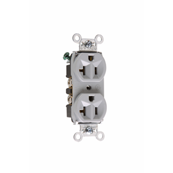 Pass & Seymour 5362-GRY 20 Amp 125 VAC 2-Pole 3-Wire NEMA 5-20R Gray Nylon Duplex Receptacle Pass & Seymour 5362-GRY 20 Amp 125 VAC 2-Pole 3-Wire NEMA 5-20R Gray Nylon Duplex Receptacle