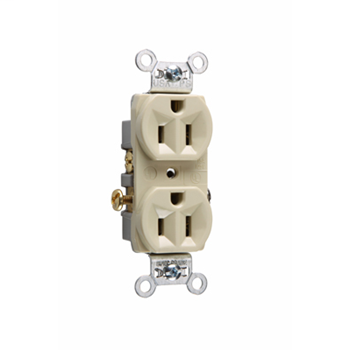Pass & Seymour CR15-I 15 Amp 125 VAC 2-Pole 3-Wire NEMA 5-15R Ivory Nylon Face Corrosion-Resistant Duplex Receptacle Pass & Seymour CR15-I 15 Amp 125 VAC 2-Pole 3-Wire NEMA 5-15R Ivory Nylon Face Corrosion-Resistant Duplex Receptacle