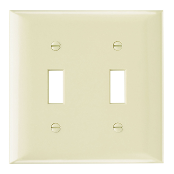 Pass & Seymour SP2-I 2-Gang 2-Toggle Ivory Smooth Thermoset Plastic Standard Wallplate Pass & Seymour SP2-I 2-Gang 2-Toggle Ivory Smooth Thermoset Plastic Standard Wallplate