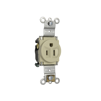 Pass & Seymour 5261-I 15 Amp 125 VAC 2-Pole 3-Wire NEMA 5-15R Ivory Nylon Face Single Receptacle Pass & Seymour 5261-I 15 Amp 125 VAC 2-Pole 3-Wire NEMA 5-15R Ivory Nylon Face Single Receptacle
