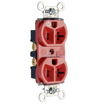 Product image for P&S 5362CHRED 20A HALF CONT DUP REC