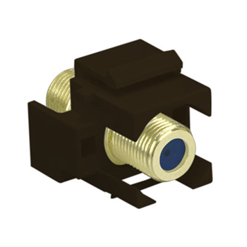 Product image for On-Q WP3482-BR Brown Plastic Self-Terminating F-Video Insert