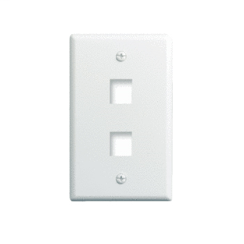 WP3402-IV - 1-Gang, 2-Port Wall Plate, Ivory