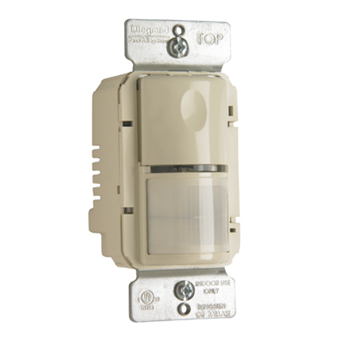 Product image for Pass & Seymour PTWSP250-LA Commercial Occupancy Sensor (PIR) PlugTail™ Automatic Wall Switch - Light Almond