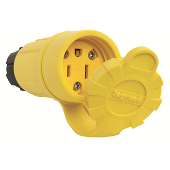Pass & Seymour 15W-47 15 Amp 125 Volt 2-Pole 3-Wire NEMA 5-15R Yellow Rubber Polarized Straight Blade Connector Pass & Seymour 15W-47 15 Amp 125 Volt 2-Pole 3-Wire NEMA 5-15R Yellow Rubber Polarized Straight Blade Connector