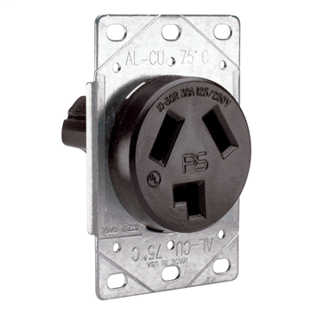 Pass & Seymour 3860 30 Amp 125/250 VAC 3-Pole 3-Wire NEMA 10-30R Single Dryer Straight Blade Power Receptacle Pass & Seymour 3860 30 Amp 125/250 VAC 3-Pole 3-Wire NEMA 10-30R Single Dryer Straight Blade Power Receptacle
