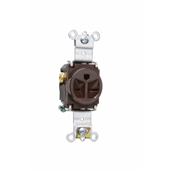 Pass & Seymour 5671 15 Amp 250 VAC 2-Pole 3-Wire NEMA 6-15R Brown Nylon Face Thermoplastic Back Body Single Receptacle Pass & Seymour 5671 15 Amp 250 VAC 2-Pole 3-Wire NEMA 6-15R Brown Nylon Face Thermoplastic Back Body Single Receptacle