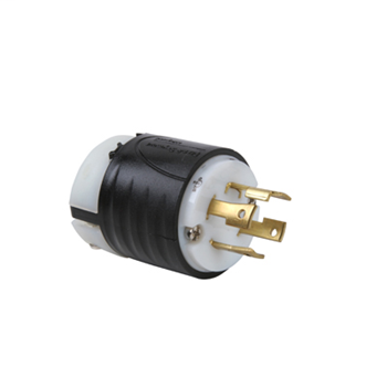 Pass & Seymour L1630-P 30 Amp 480 VAC 3-Phase 3-Pole 4-Wire NEMA L16-30P Black and White Nylon Straight Locking Plug Pass & Seymour L1630-P 30 Amp 480 VAC 3-Phase 3-Pole 4-Wire NEMA L16-30P Black and White Nylon Straight Locking Plug