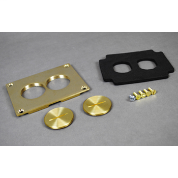 Wiremold 828SPTC 3-1/8 x 4-1/8" Brass Duplex Floor Box Cover Plate Wiremold 828SPTC 3-1/8 x 4-1/8" Brass Duplex Floor Box Cover Plate