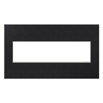Product image for Pass & Seymour AWM4G-LE4 4-Gang 2-Module Wall Plate - Black Leather