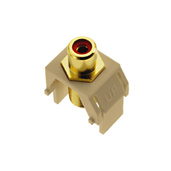 Product image for Pass & Seymour WP3462-IV Ivory Plastic RCA to F-Connector Audio/Video Keystone Insert