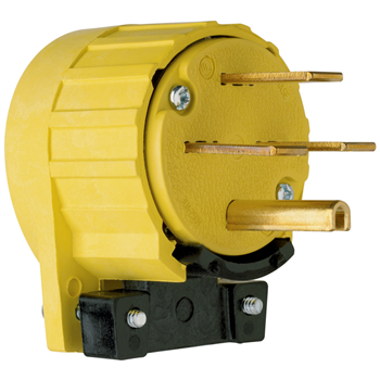 Pass & Seymour 5741-AN 30 Amp 250 VAC 3-Phase 3-Pole 4-Wire NEMA 15-30P Yellow Angled Straight Blade Power Plug Pass & Seymour 5741-AN 30 Amp 250 VAC 3-Phase 3-Pole 4-Wire NEMA 15-30P Yellow Angled Straight Blade Power Plug