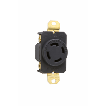 Pass & Seymour L1530-R 30 Amp 250 VAC 3-Phase 3-Pole 4-Wire NEMA L15-30R Impact-Resistant Nylon Locking Single Receptacle Pass & Seymour L1530-R 30 Amp 250 VAC 3-Phase 3-Pole 4-Wire NEMA L15-30R Impact-Resistant Nylon Locking Single Receptacle