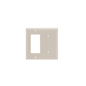 Pass & Seymour SP1426-LA 2-Gang 1-Blank 1-Decorator Light Almond Smooth Thermoset Plastic Standard Combination Wallplate Pass & Seymour SP1426-LA 2-Gang 1-Blank 1-Decorator Light Almond Smooth Thermoset Plastic Standard Combination Wallplate