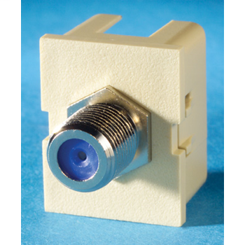 Product image for Ortronics OR-63700006-13 2-Port Electrical Ivory High Impact Thermoplastic ABS Female to Female F Style Jack Module Connector