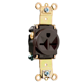Mayer-DDS-Heavy-Duty Spec Grade Single Receptacles, Back & Side Wire, 15A, 250V, Ivory 5671I-1