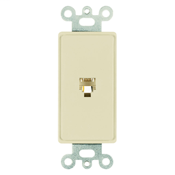 Pass & Seymour 26TE14-I Single Gang, One Opening Four Conductor Modular Jack, Ivory.