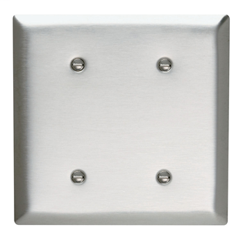 Product image for Pass & Seymour SL24 2-Gang Smooth Brushed 430 Stainless Steel Standard Wallplate