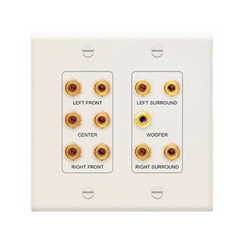 Product image for On-Q F9004-LA Light Almond 5.1 Pre-Configured Home Theater Outlet Strap