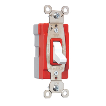 PlugTail® Specification Grade Illuminated 20 amp Toggle Switch, White PT20AC1WSL