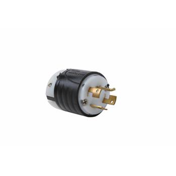 Pass & Seymour 7411-SS 20 Amp 120/208 VAC Star 3-Phase 4-Pole 4-Wire Black and White Nylon Straight Locking Plug Pass & Seymour 7411-SS 20 Amp 120/208 VAC Star 3-Phase 4-Pole 4-Wire Black and White Nylon Straight Locking Plug
