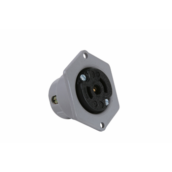 Product image for Pass & Seymour ML214 Midget Lock Flanged Outlet, 2pole 3wire, 15A 125V