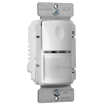 Product image for Pass & Seymour PTWSP250-W Commercial Occupancy Sensor (PIR) PlugTail™ Automatic Wall Switch - White