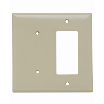 Pass & Seymour SP1426-I 2-Gang 1-Blank 1-Decorator Ivory Smooth Thermoset Plastic Standard Combination Wallplate Pass & Seymour SP1426-I 2-Gang 1-Blank 1-Decorator Ivory Smooth Thermoset Plastic Standard Combination Wallplate