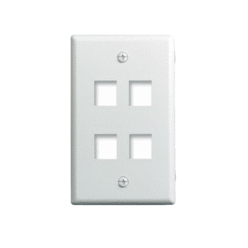 WP3404-WH - 1-Gang, 4-Port Wall Plate, White