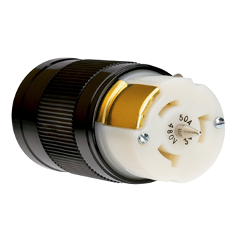 Pass & Seymour CS8164 50 Amp 480 VAC 3-Phase 4-Wire Non-NEMA Nylon Locking Connector Pass & Seymour CS8164 50 Amp 480 VAC 3-Phase 4-Wire Non-NEMA Nylon Locking Connector