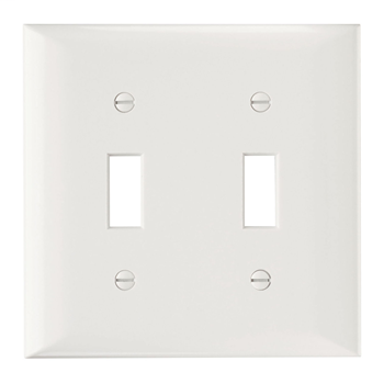 Pass & Seymour SP2-W 2-Gang 2-Toggle White Smooth Thermoset Plastic Standard Wallplate Pass & Seymour SP2-W 2-Gang 2-Toggle White Smooth Thermoset Plastic Standard Wallplate