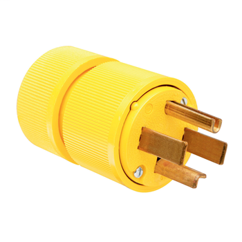 Pass & Seymour 1431 125/250 VAC 30 Amp Yellow 3-Pole 3-Wire Gator Grip Plug Pass & Seymour 1431 125/250 VAC 30 Amp Yellow 3-Pole 3-Wire Gator Grip Plug