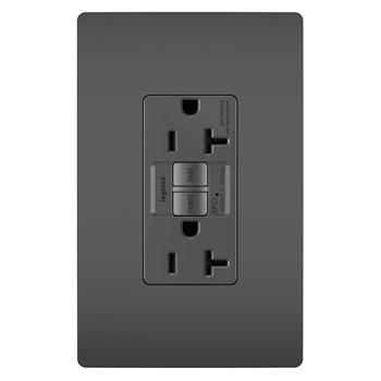 Product image for Pass & Seymour AF-20TRBK 20 Amp 125 VAC NEMA 5-20R Black Thermoplastic Face Tamper-Resistant Duplex AFCI Receptacle