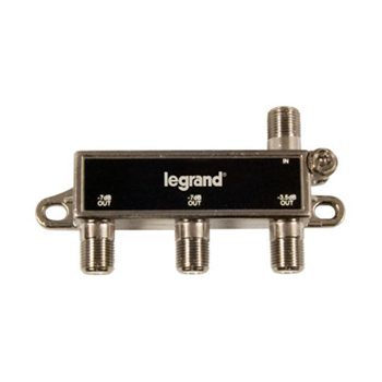 Product image for On-Q VM2203-V1 3-Way 5 to 1525 MHz Black Digital Cable Splitter with Coaxial Network Support