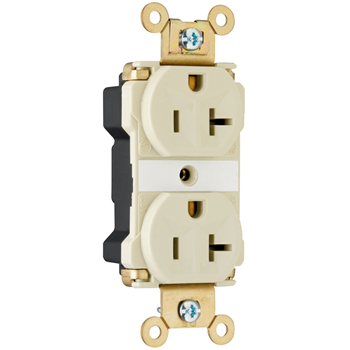 Pass & Seymour PT5362-AGRY 20 Amp 125 VAC 2-Pole 3-Wire NEMA 5-20R Gray Nylon Extra Heavy Duty Duplex Receptacle Pass & Seymour PT5362-AGRY 20 Amp 125 VAC 2-Pole 3-Wire NEMA 5-20R Gray Nylon Extra Heavy Duty Duplex Receptacle
