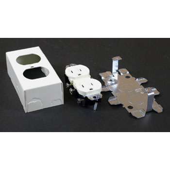 500/700 15A, 125V Duplex Grounding Receptacle (NEMA 5-15R) and Box Fitting V57243G