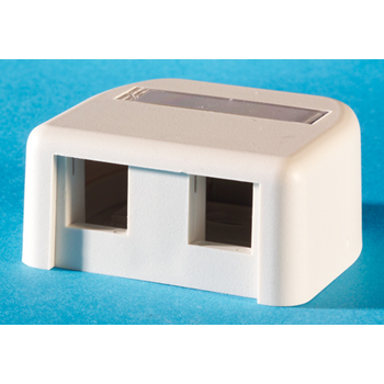 Product image for Ortronics OR-KSSMB2 2.42 x 2.18 x 1.16 Inch 2-Port Fog White Surface Mount Box