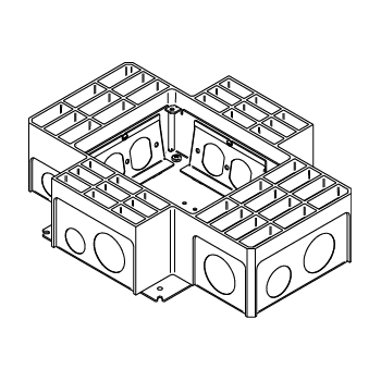 Product image for Wiremold RFB4-4DB 12-3/4 x 10 x 3-7/16" Steel Recessed Floor Box with 4-Duplex Receptacle Bracket
