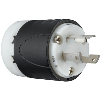 Pass & Seymour L630-P 30 Amp 250 VAC 2-Pole 3-Wire NEMA L6-30P Black and White Nylon Straight Locking Plug Pass & Seymour L630-P 30 Amp 250 VAC 2-Pole 3-Wire NEMA L6-30P Black and White Nylon Straight Locking Plug