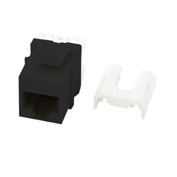 Product image for On-Q WP3475-BK RJ45 Category 5E Black Plastic Quick Connect Keystone Connector