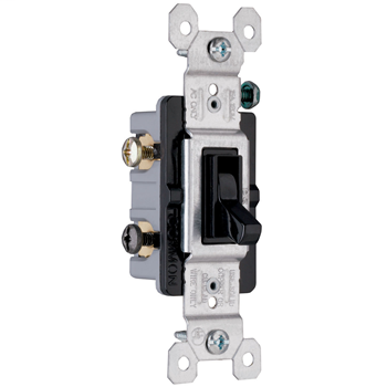 Pass & Seymour 663-BKG 15 Amp 120 VAC 3-Way Black Thermoplastic Screw Mounting Grounding Toggle Switch Pass & Seymour 663-BKG 15 Amp 120 VAC 3-Way Black Thermoplastic Screw Mounting Grounding Toggle Switch