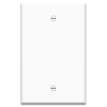Product image for On-Q WP3300-WH 1-Gang Blank White High Impact Flame Retardant Plastic Oversized Keystone Wallplate