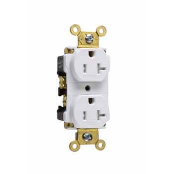 Pass & Seymour TR63-W 20 Amp 125 VAC 2-Pole 3-Wire NEMA 5-20R White Nylon Tamper-Resistant Duplex Receptacle Pass & Seymour TR63-W 20 Amp 125 VAC 2-Pole 3-Wire NEMA 5-20R White Nylon Tamper-Resistant Duplex Receptacle