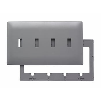 Product image for P&S SWP4-GRY 4G SCRLS WALL PLATE