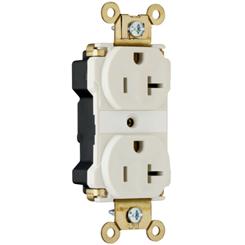 Pass & Seymour PT5362-ALA 20 Amp 125 VAC 2-Pole 3-Wire NEMA 5-20R Light Almond Nylon Extra Heavy Duty Duplex Receptacle Pass & Seymour PT5362-ALA 20 Amp 125 VAC 2-Pole 3-Wire NEMA 5-20R Light Almond Nylon Extra Heavy Duty Duplex Receptacle