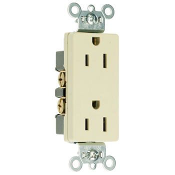 Pass & Seymour 26242-W 15 Amp 125 VAC 2-Pole 3-Wire NEMA 5-15R White Nylon Face Heavy Duty Duplex Decorator Receptacle Pass & Seymour 26242-W 15 Amp 125 VAC 2-Pole 3-Wire NEMA 5-15R White Nylon Face Heavy Duty Duplex Decorator Receptacle