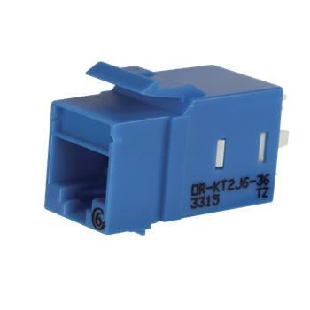 Category 6 Keystone Jack, Lacing Cap Termination, Blue OR-KT2J6-36