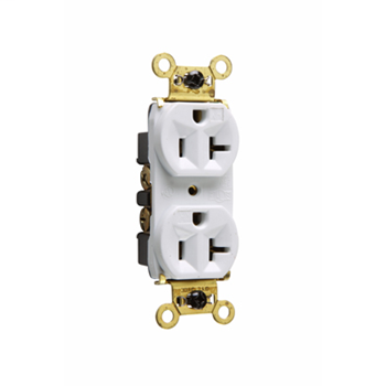 Weather-Resistant Heavy-Duty Spec Grade Receptacles, Back & Side Wire, 20A, 125V, White WR5362W