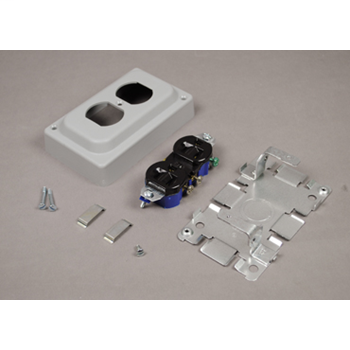 1500/2600 Series Overfloor Raceway Grounding Duplex Receptacle 15A-125V NEMA 5-15R and Cover 1543GL